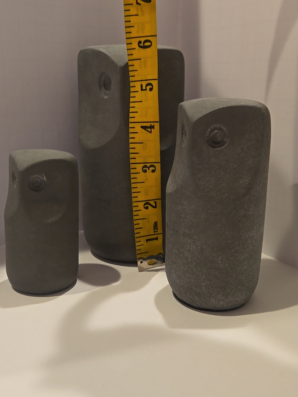 IKEA TONAD decoration set of 3 Concrete Owls Gray Statue Accents - Picture 9 of 12